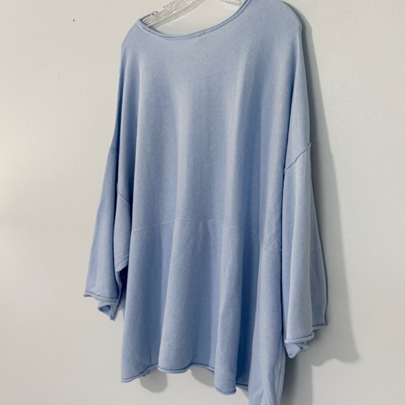 NWT Pure J.Jill Cashmere Blend Kimono Dolman Sweater Sky Blue XL Oversized - Picture 9 of 13